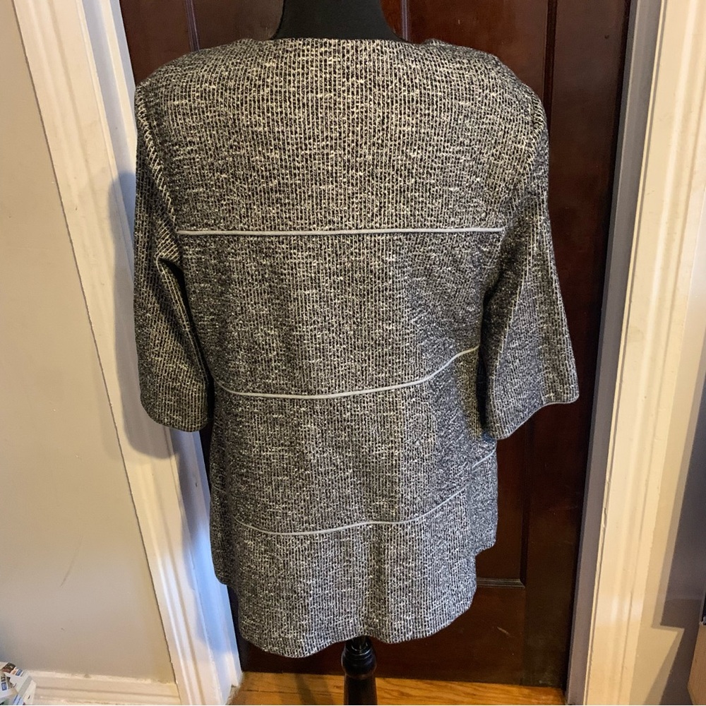 Cabi Black and White Textured Oversized Shacket Womens LARGE - Picture 7 of 10